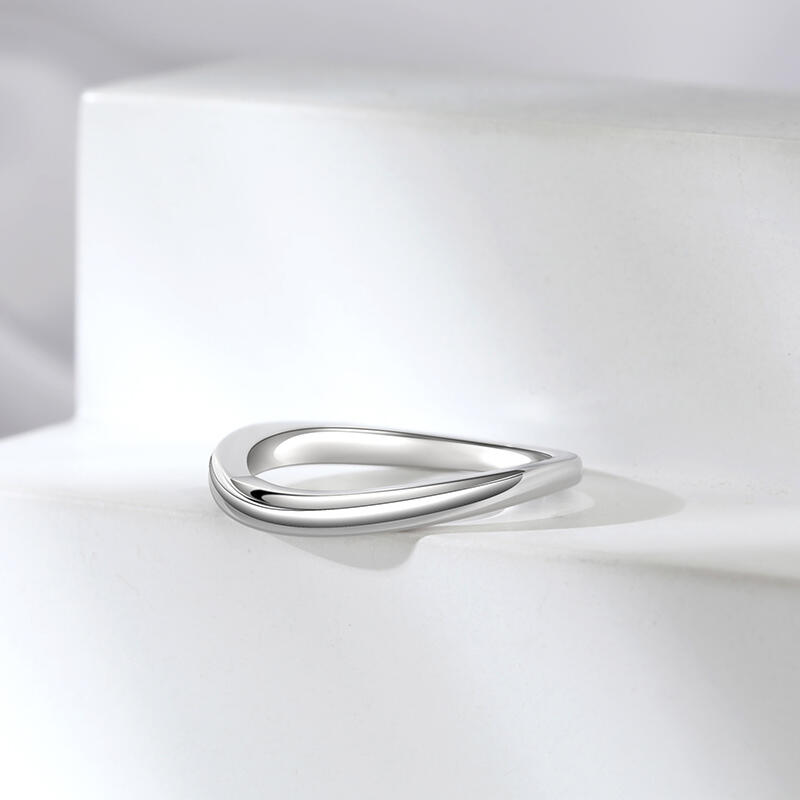 Jeulia S-shaped Design Sterling Silver Men's Band