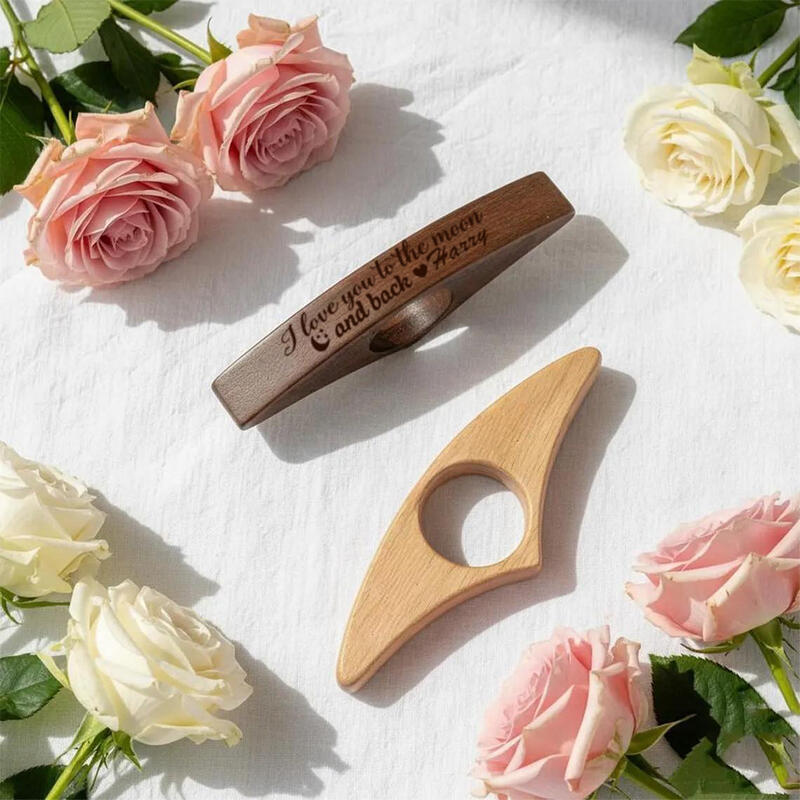 Gepersonaliseerde boekenlegger Duimboekenlegger Houten ring cadeau voor haar