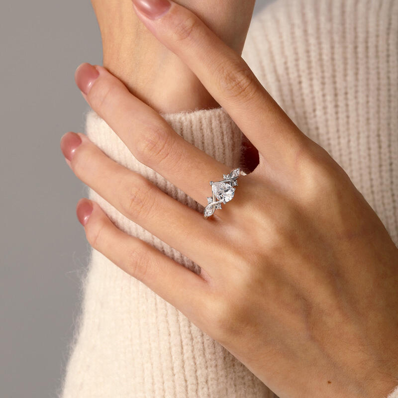 Jeulia Infinity Custom Pear Cut Engagement Ring