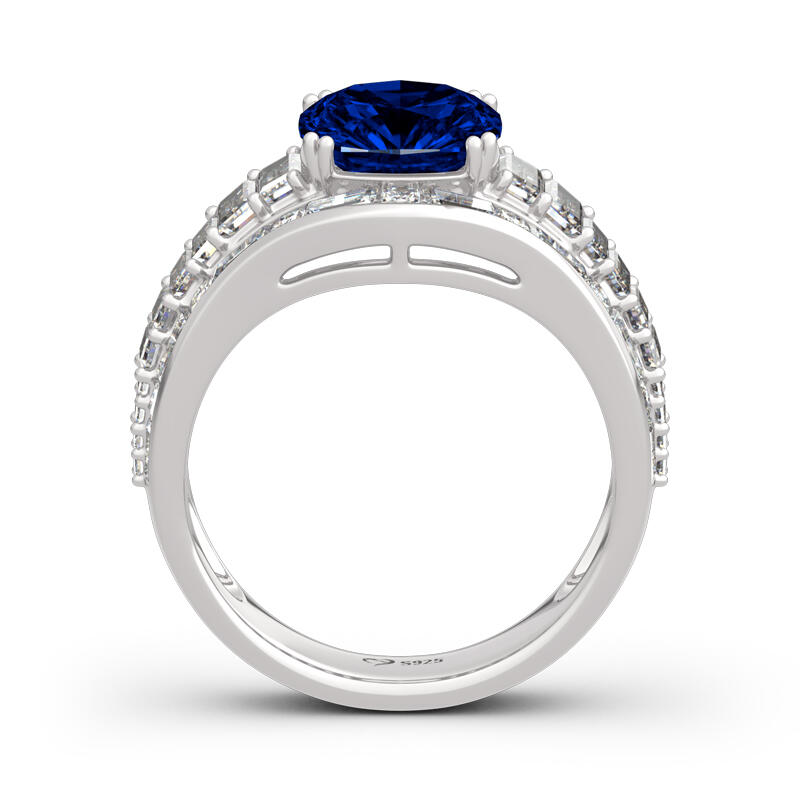 Jeulia Classic Cushion Cut Sterling Silver Ring