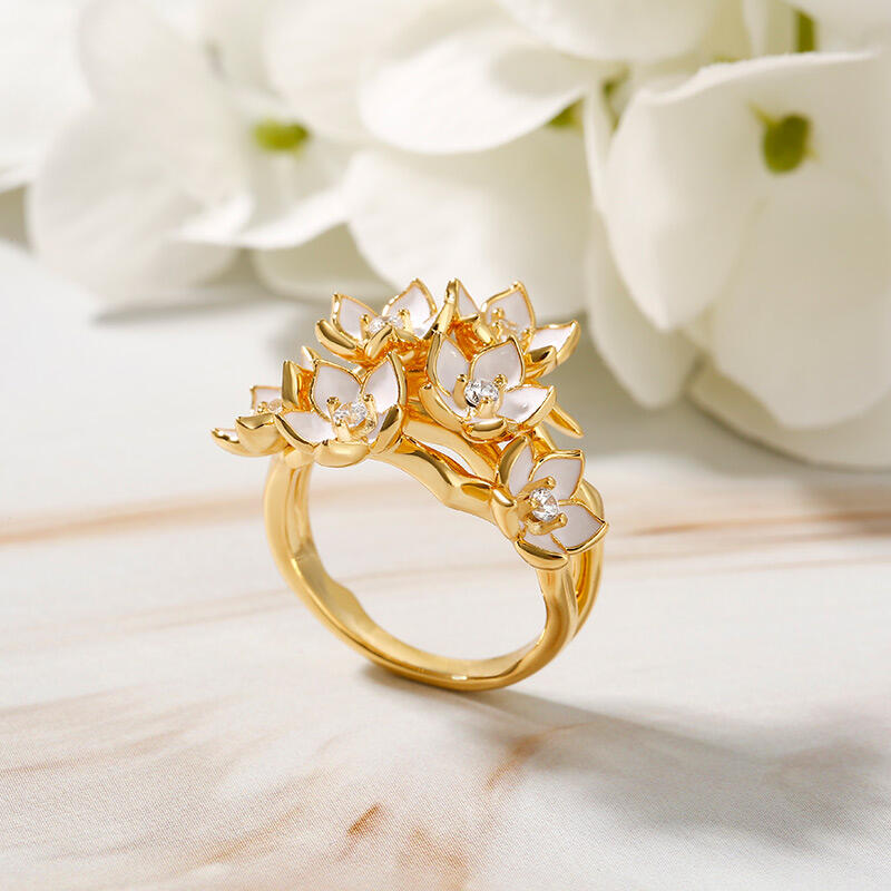 Jeulia Bague Fantaisie à Motif de Fleurs en Argent Sterling