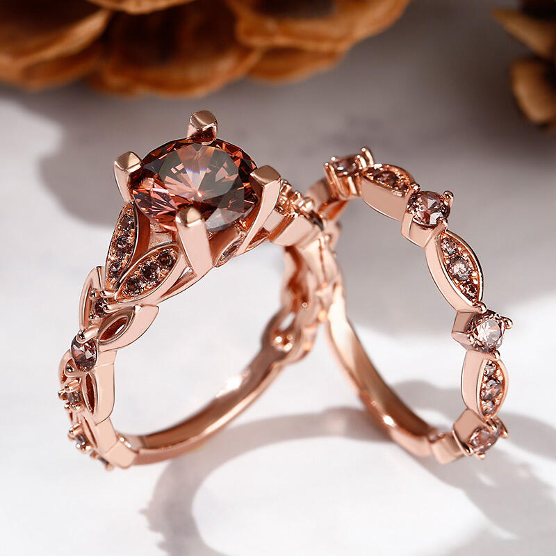 Jeulia Butterfly Round Cut Sterling Silver Ring Set