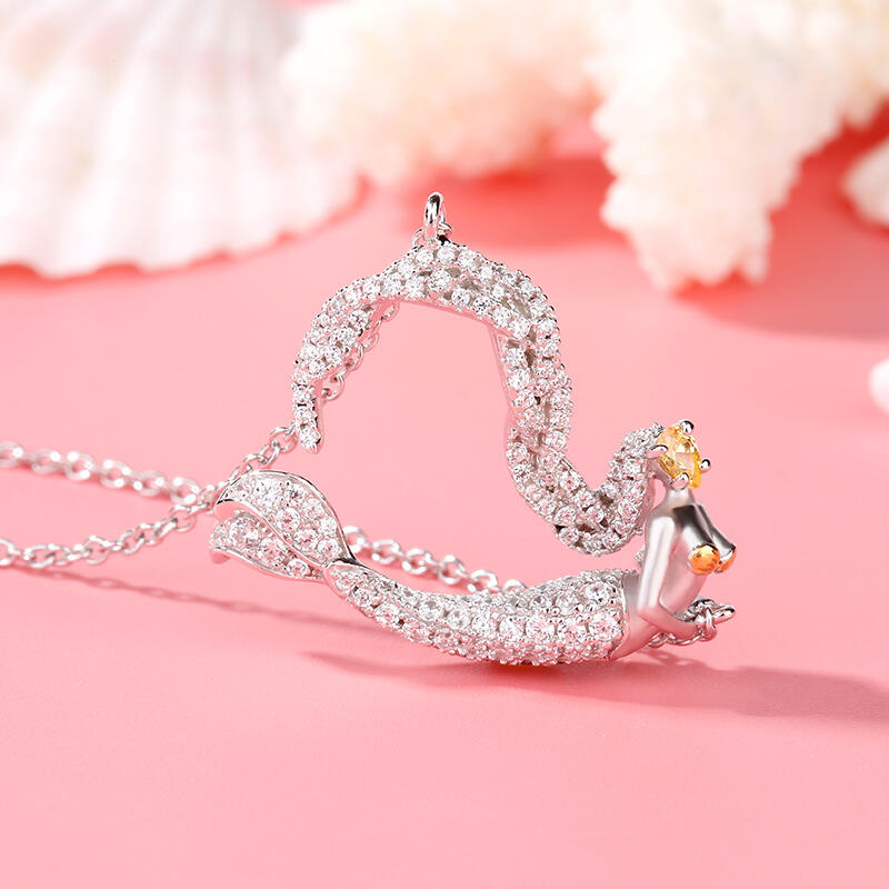 Jeulia Colar simples de presente de sereia de prata esterlina para o dia dos namorados