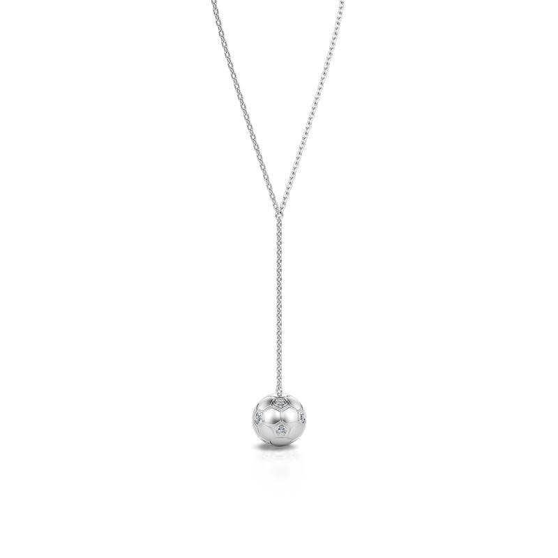 Jeulia "I Love Football" Sterling Silver Necklace