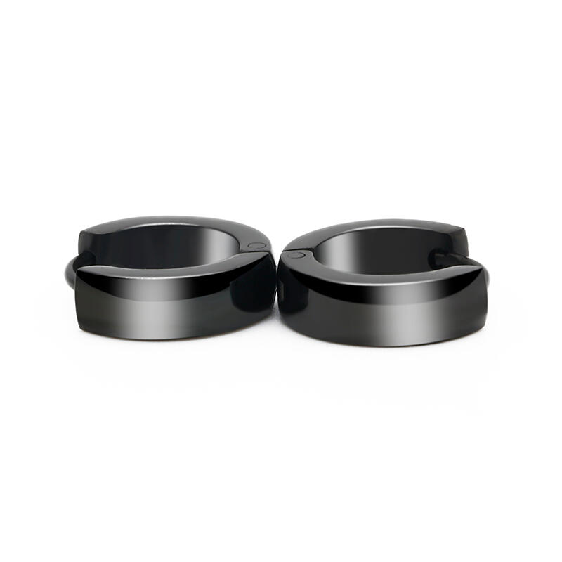 Jeulia Simple Men's Stainless Steel Hoop Earrings