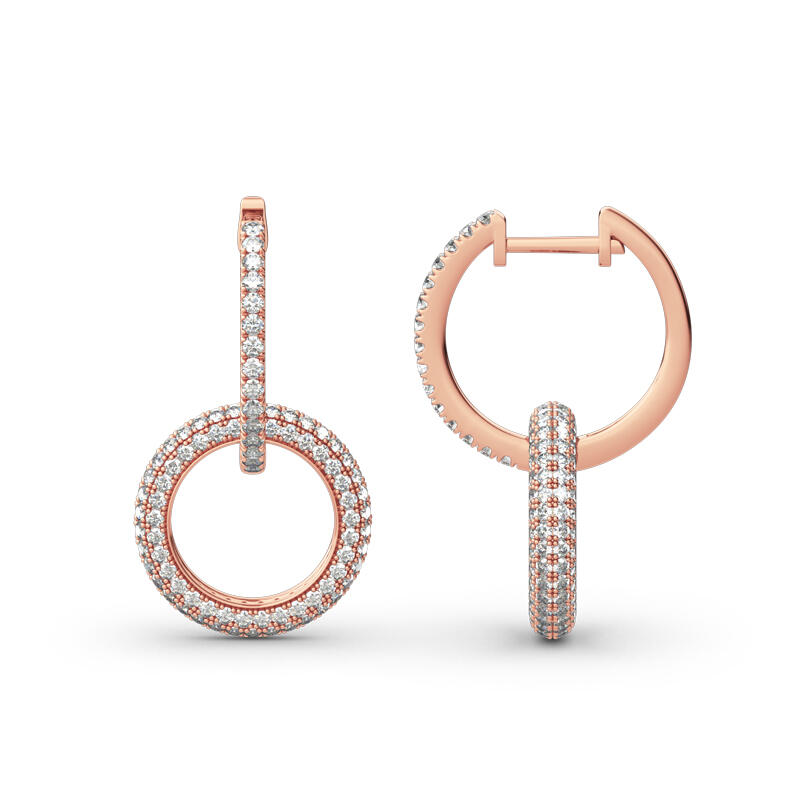 Jeulia Two Interlocking Design Sterling Silver Earrings