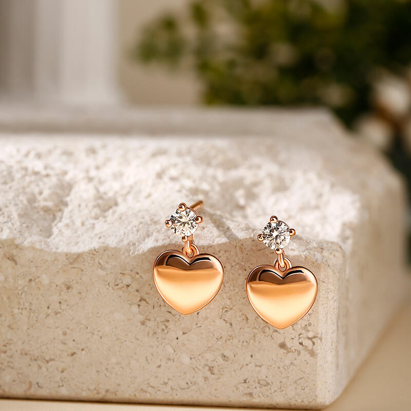 Jeulia Boucles d'oreilles pour Enfants Coeur Zirconia Argent Sterling