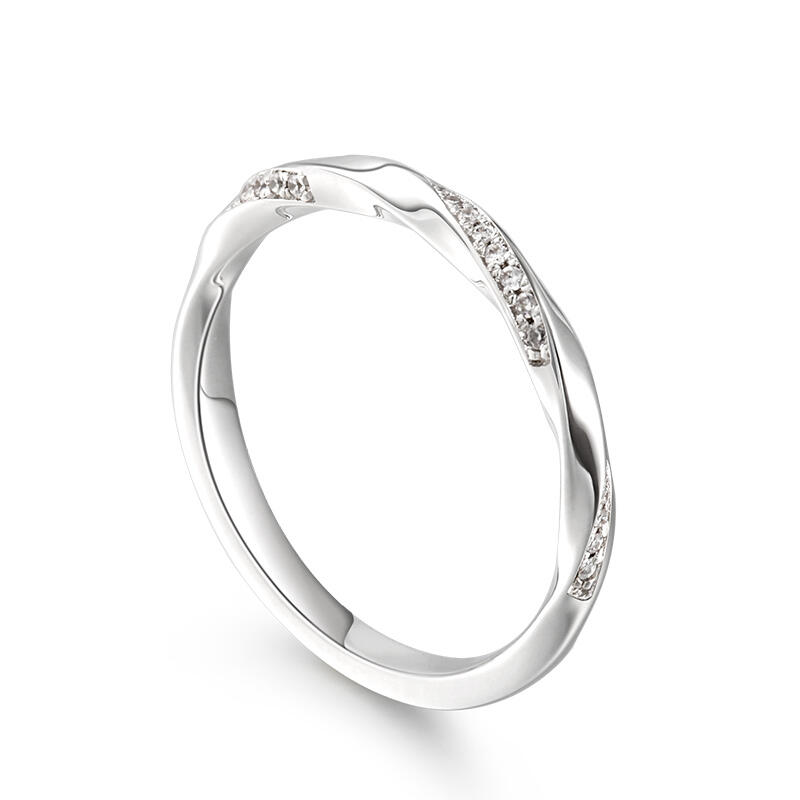 Jeulia Alliance pour femme "L'amour entrelacé" Argent Sterling