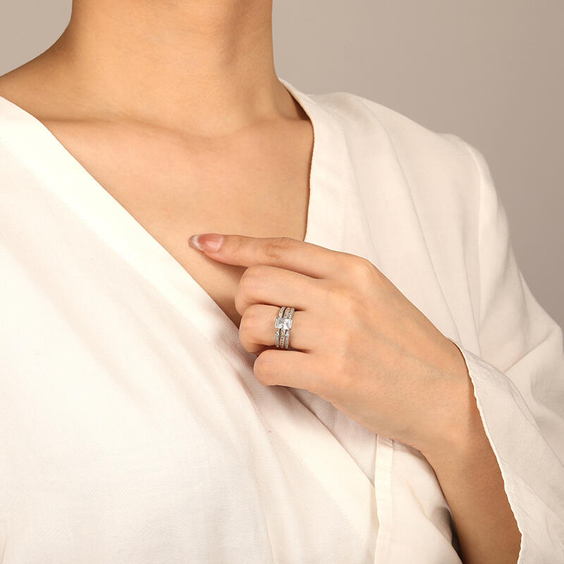 "I'm Yours" Radiant Cut Bridal Set