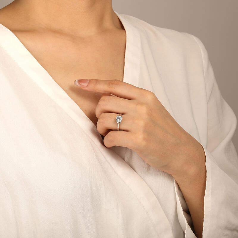 "Love Means Forever" Round Cut Solitaire Engagement Ring