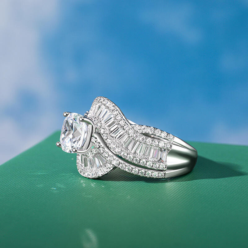 Jeulia Vintage Cushion Cut Sterling Silver Ring