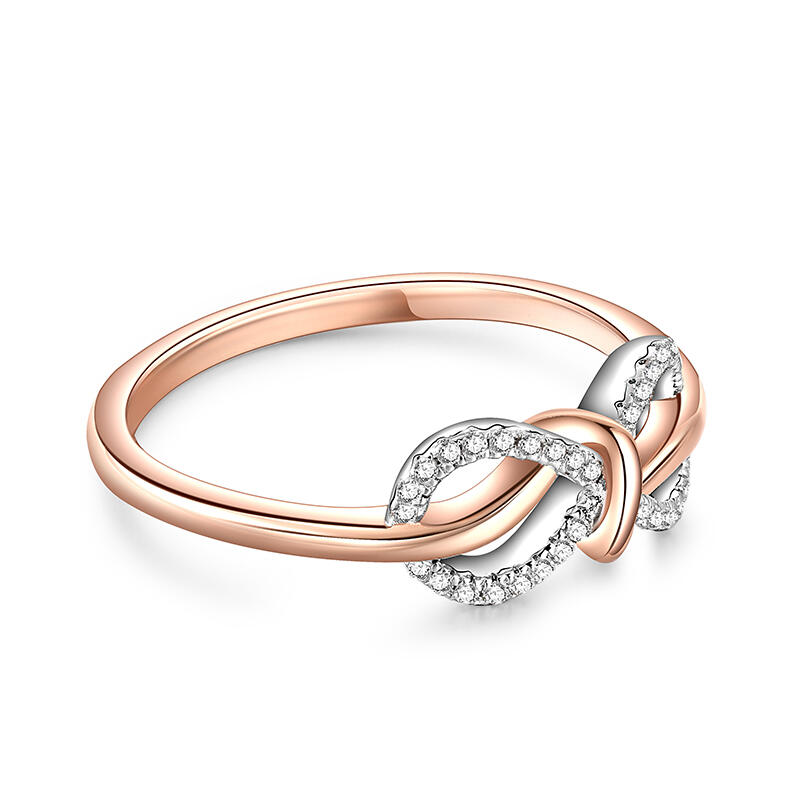 Jeulia Anillo de Boda de Infinito para Mujeres en Plata Esterlina de Dos Tonos