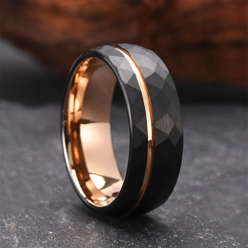 "Forged Devotion" 8mm Tungsten Carbide Men's Wedding Ring