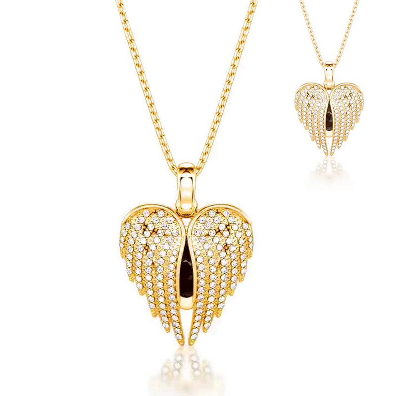 Jeulia Collier Photo Personnalisée Ailes d'Ange en Argent Sterling