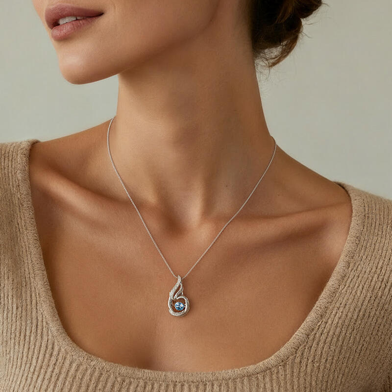 Jeulia Eternal Flame Necklace with Dancing Stone