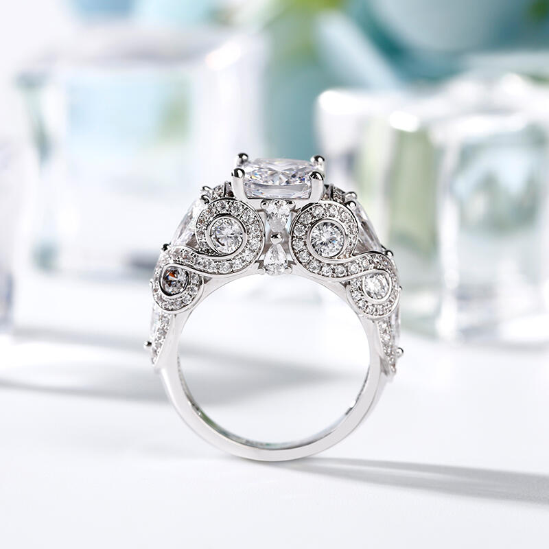 Jeulia Vintage ringdesign i kuddskär i sterlingsilver