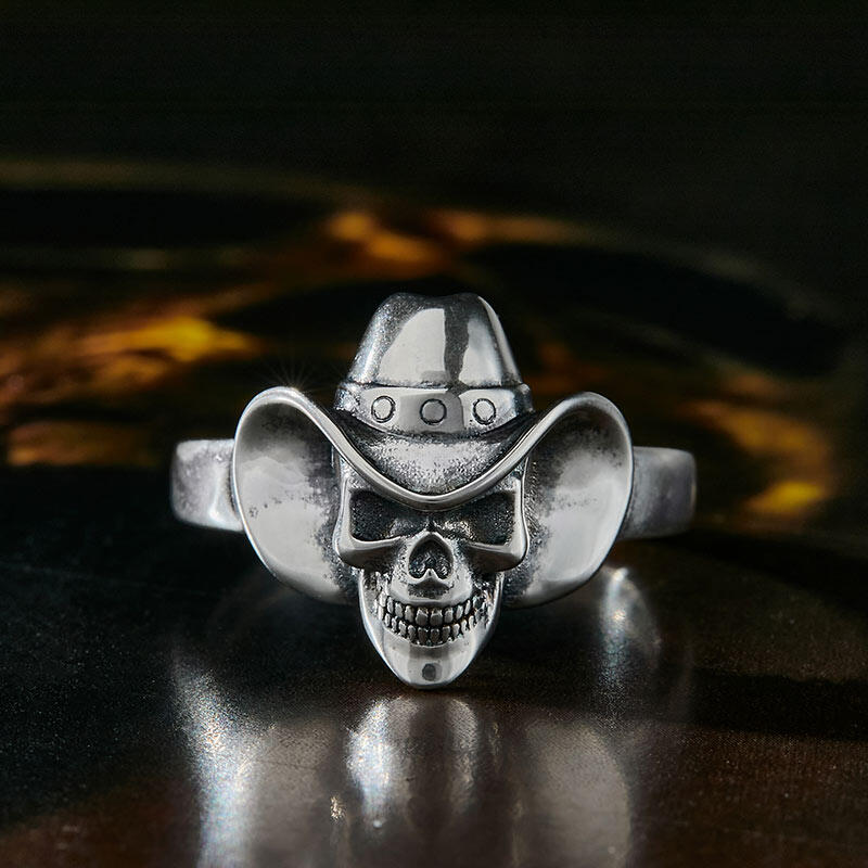 Jeulia "Cowboy" Skull Sterling Silver Ring
