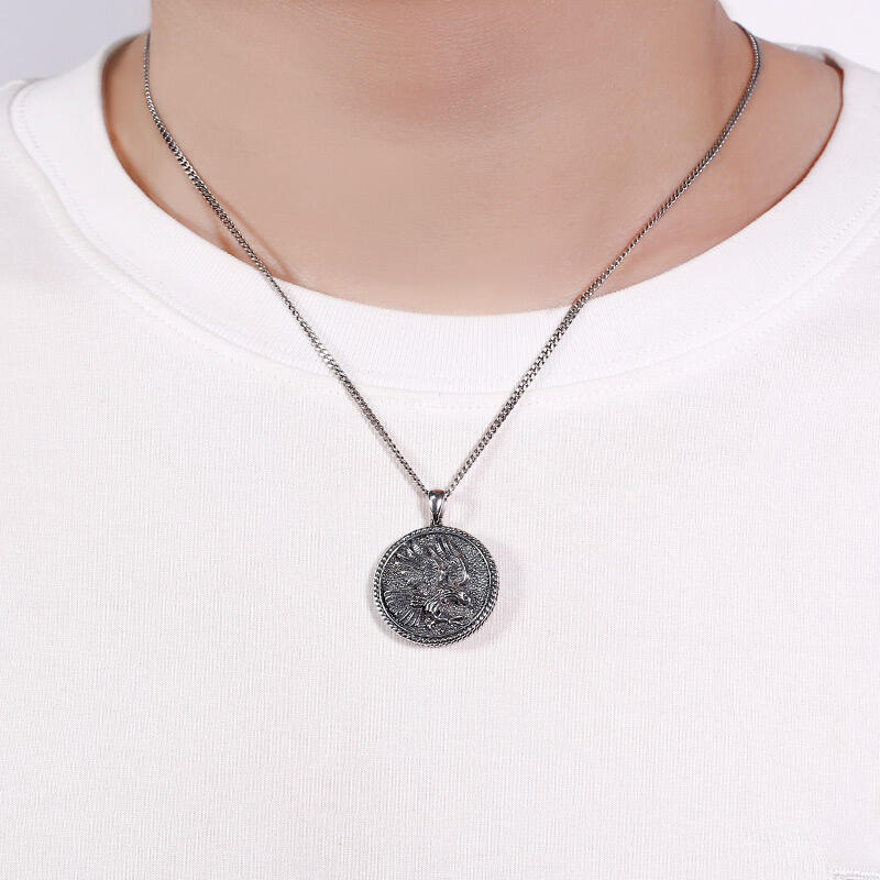 Jeulia Eagle Men's Sterling Silver Necklace