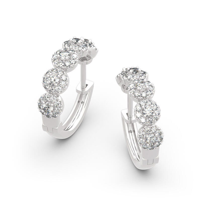 Jeulia Classic Round Cut Sterling Silver Hoop Earrings