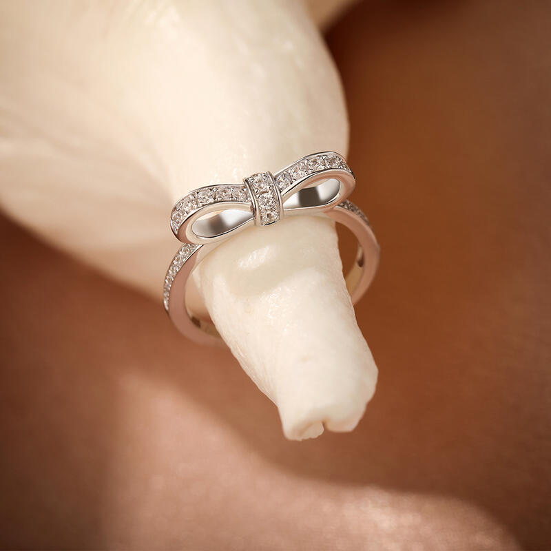 Jeulia Simple Bowknot Sterling Silver Ring