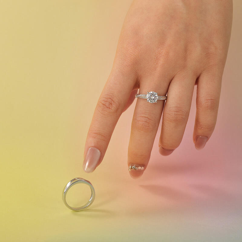 Jeulia Bague de Fiançailles Solitaire Classique à Nœud Coupe Ronde