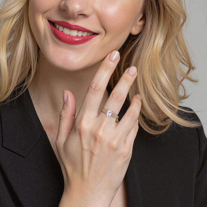 "Always Love You" 1ct Elongated Cushion Solitaire Engagement Ring