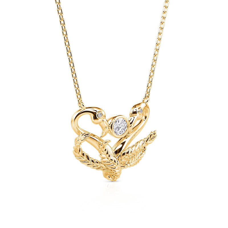 Jeulia Collar de Pareja Inspirado en Flamencos de Plata de Ley