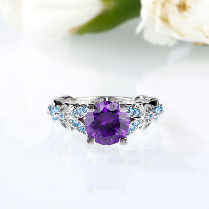 Anillo De Mariposa De Talla Redonda En Plata De Ley