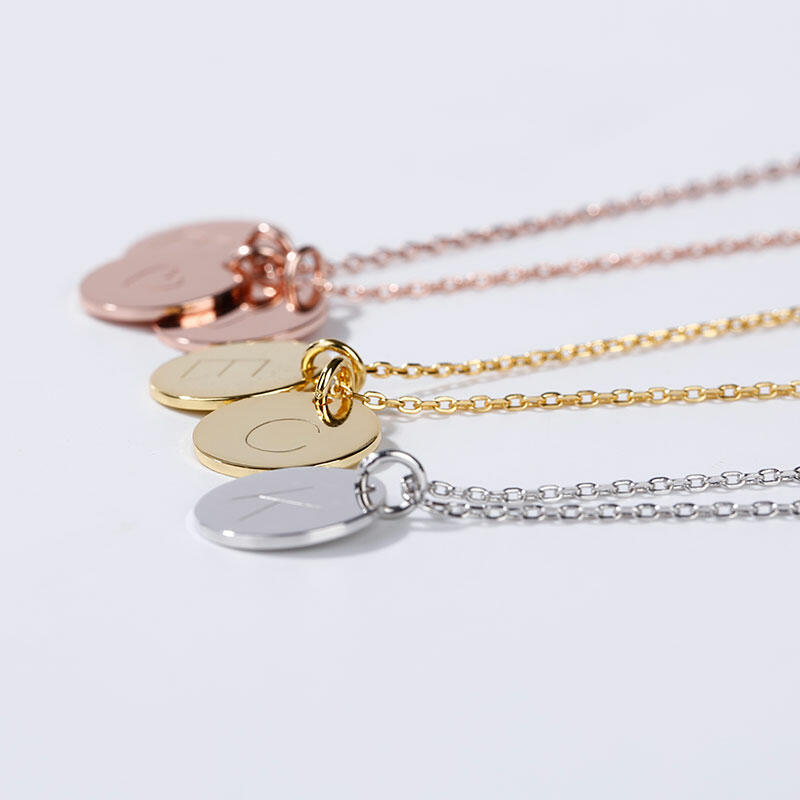 イニシャル コイン 刻印 ネックレス オーダーメイド