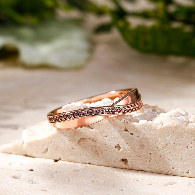 Jeulia Stylish Crossover Sterling Silver Women's Band