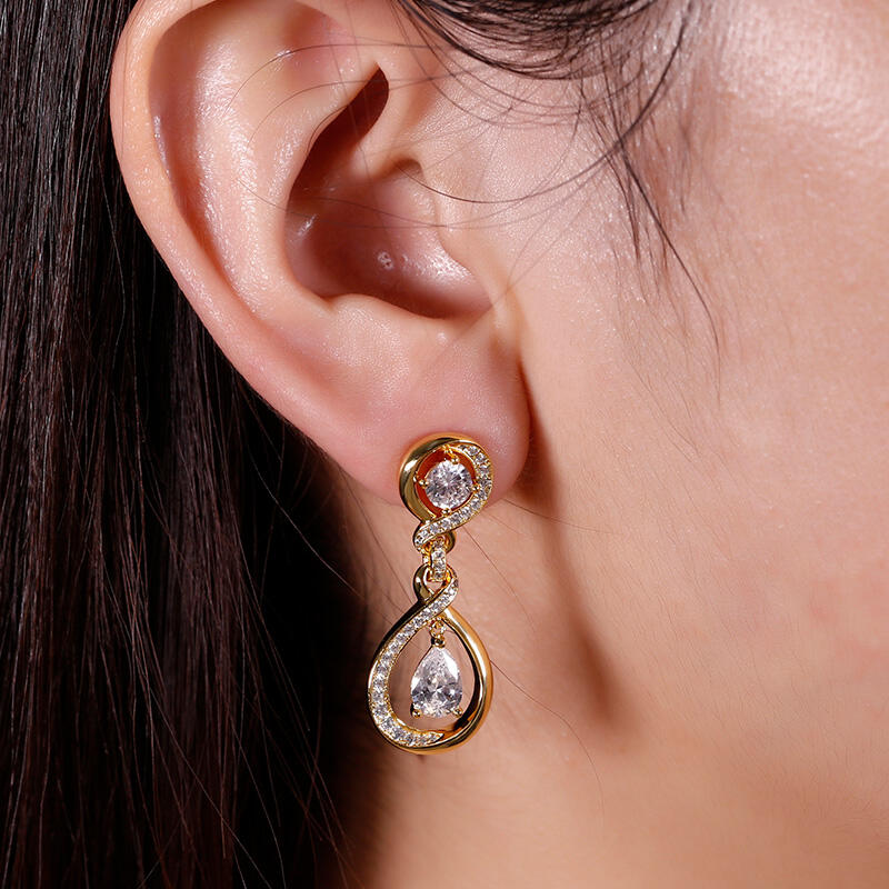 Jeulia Twist Design Sterling Silver Earrings