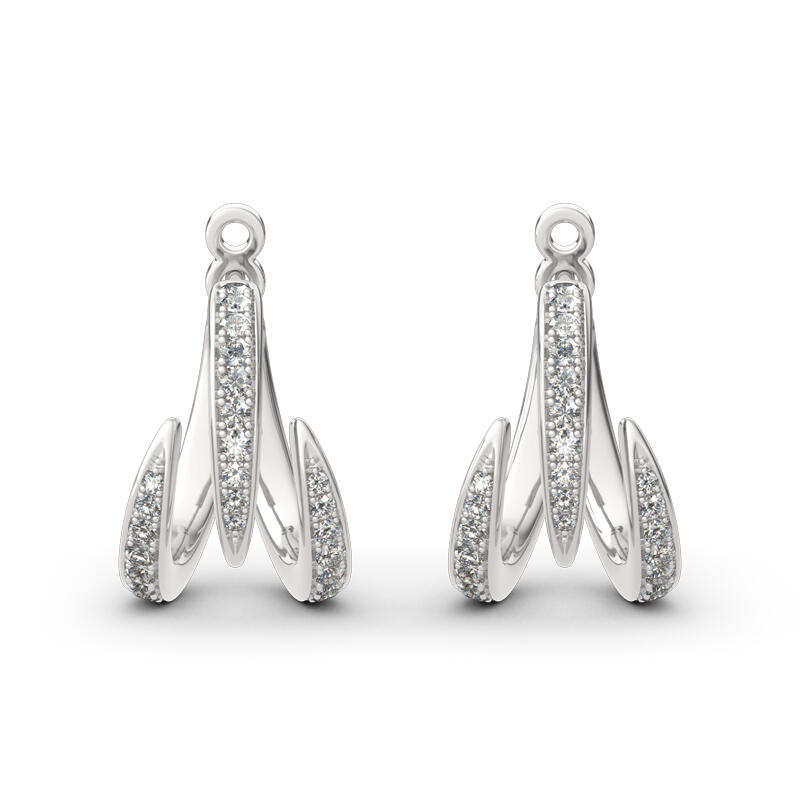 Jeulia Spike Design Round Cut Sterling Silver Earrings
