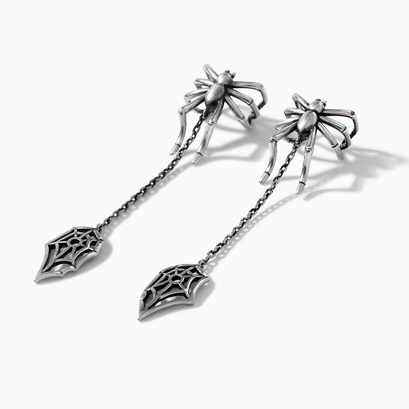 Jeulia "Spider Web" Sterling Silver Drop Earrings