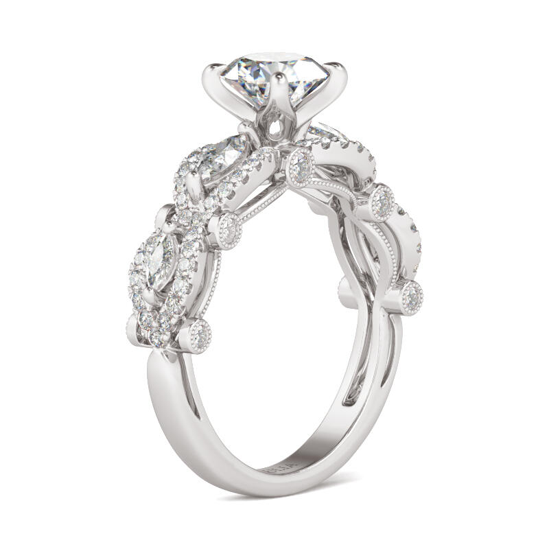 Jeulia Anillo Vintage de Plata de Ley de Corte Redondo