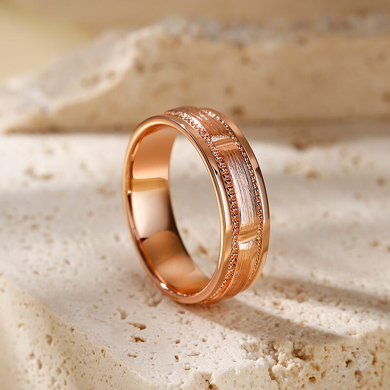 Jeulia Stylish Matte Sterling Silver Men's Band