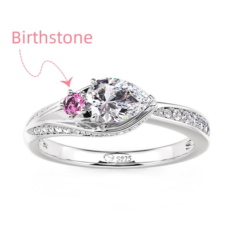 Jeulia シンプル カサブランカ カスタム 誕生石 リング