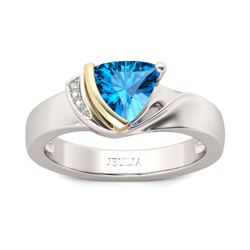 Jeulia Anillo Con Talla Trillón Asimétricos En Plata De Ley