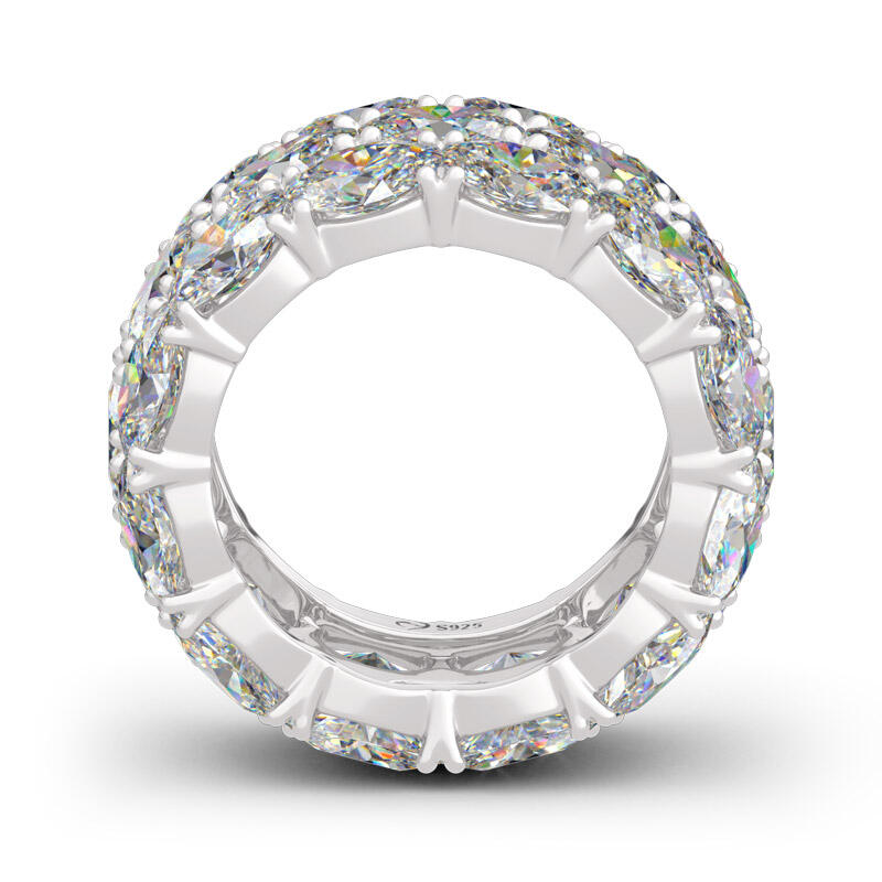 Jeulia Anillo De Infinito De Talla Ovalada En Plata De Ley