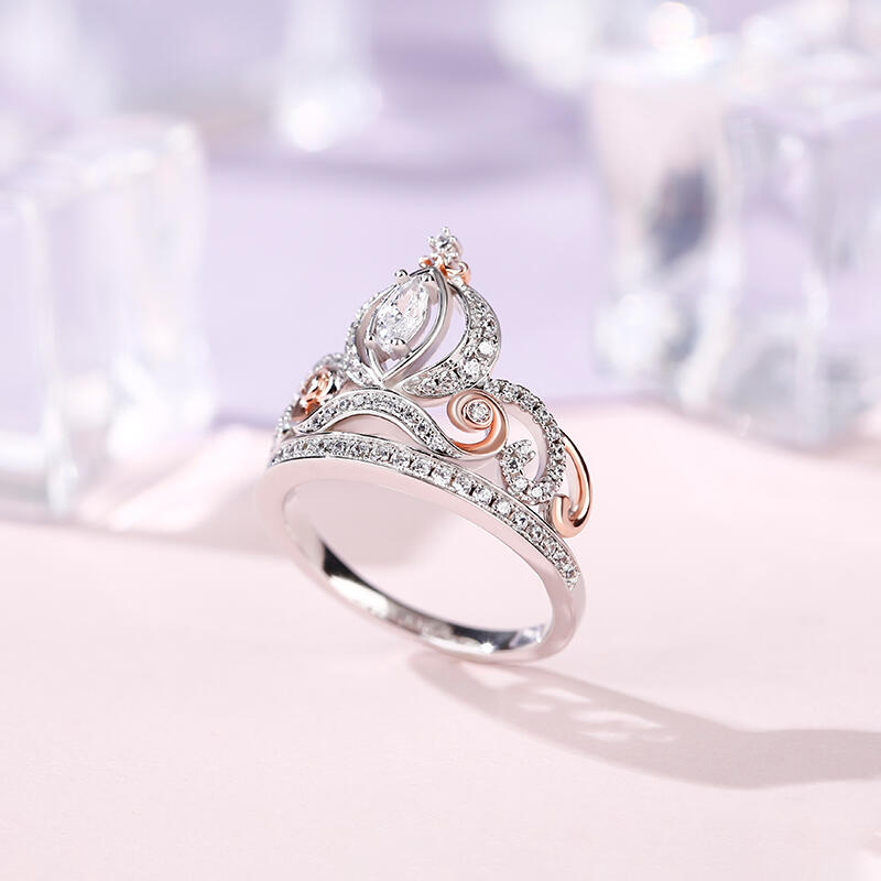 Jeulia "Cinderella's Dream" Pumpkin Carriage Sterling Silver Ring