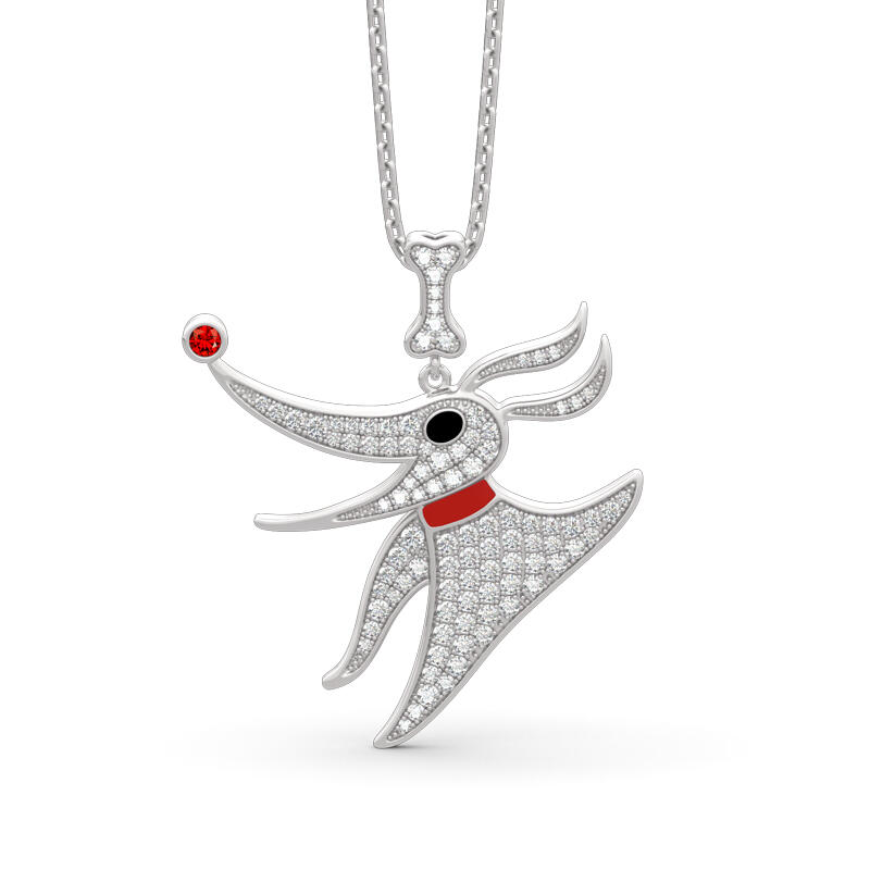 Jeulia "Ghost Dog" Sterling Silver Necklace