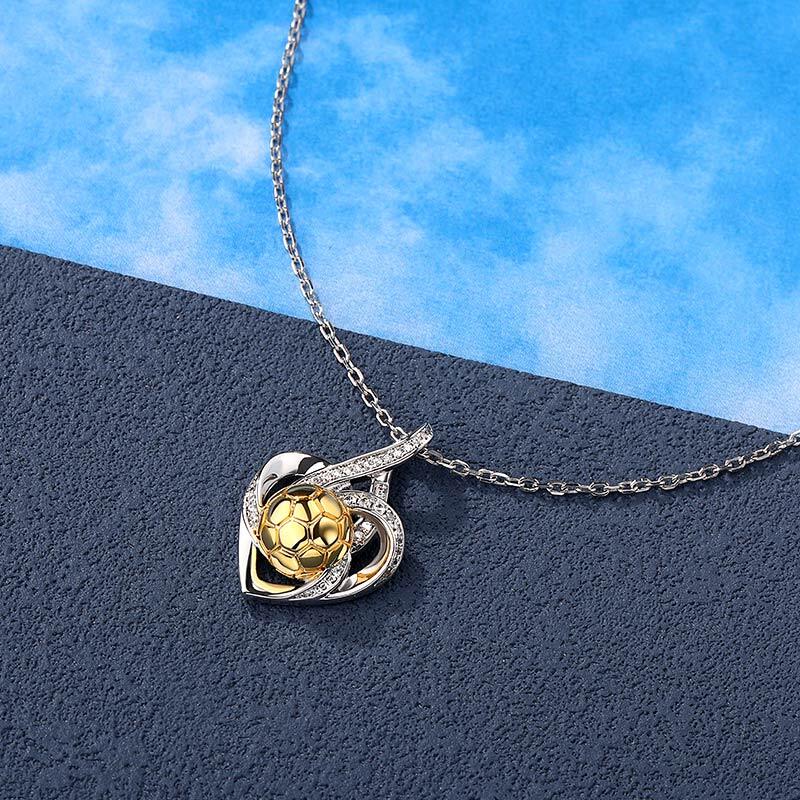 Jeulia "Infinity Love" Football Design Sterling Silver Necklace