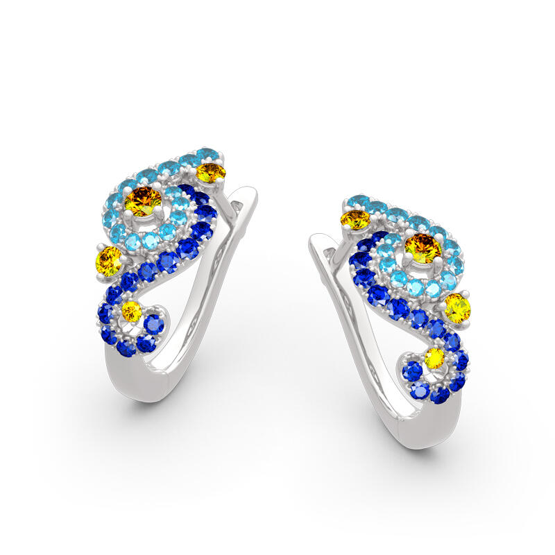 Jeulia The Starry Night Inspired Sterling Silver Earrings