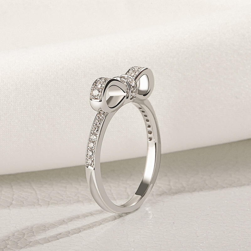 Jeulia Simple Bowknot Sterling Silver Ring