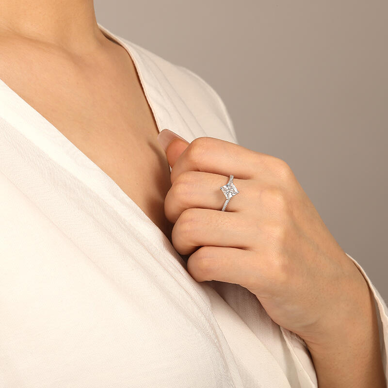 "It Had to Be You" Princess Cut Side Stone Engagement Ring