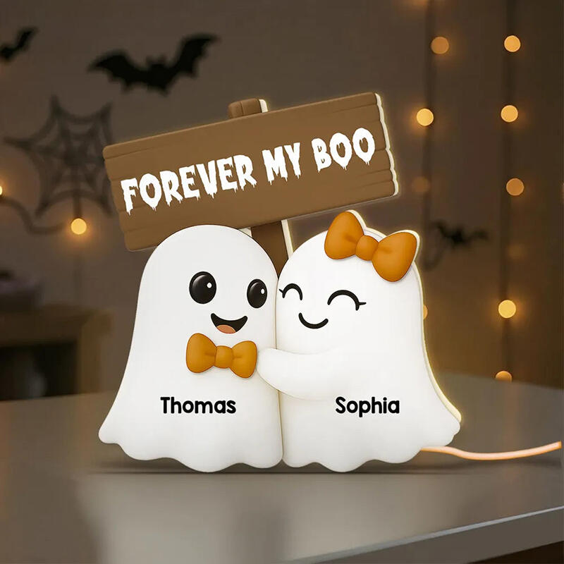 Personalized Name Night Light Ghost Couple Design Best Halloween Gift