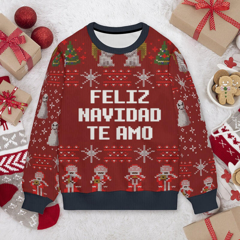 Personalized Ugly Sweater Unisex Custom Messages Snowman Festive Style Design Christmas Gift for Friends