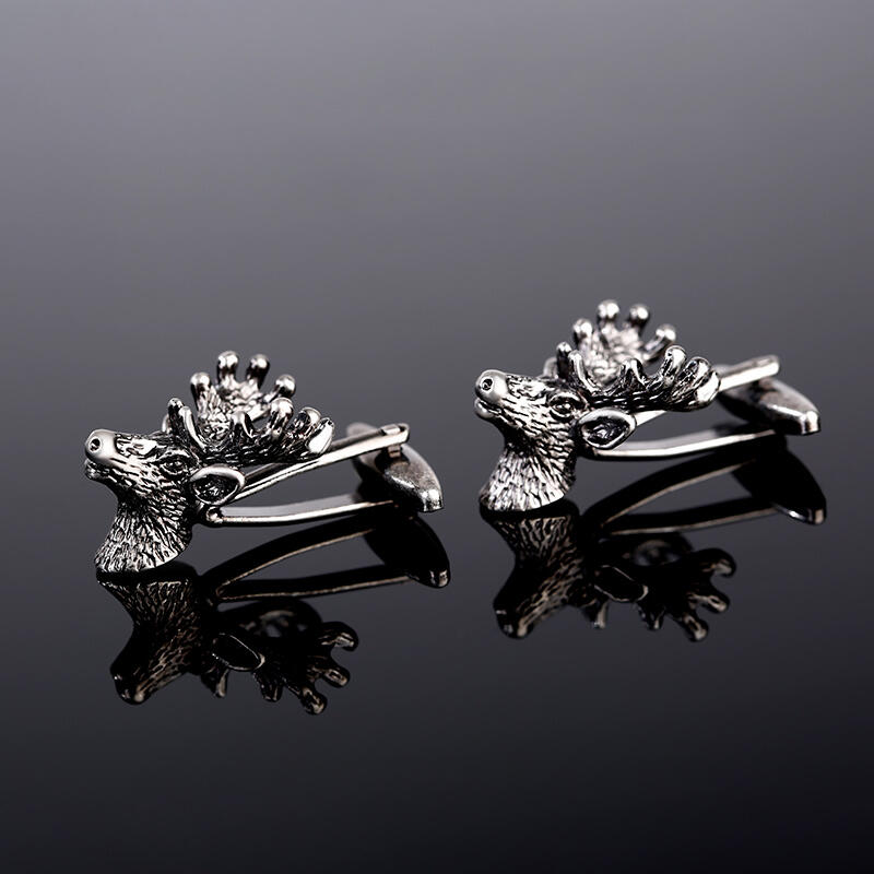 Jeulia Funny Deer Head Design Copper Men's Cufflinks