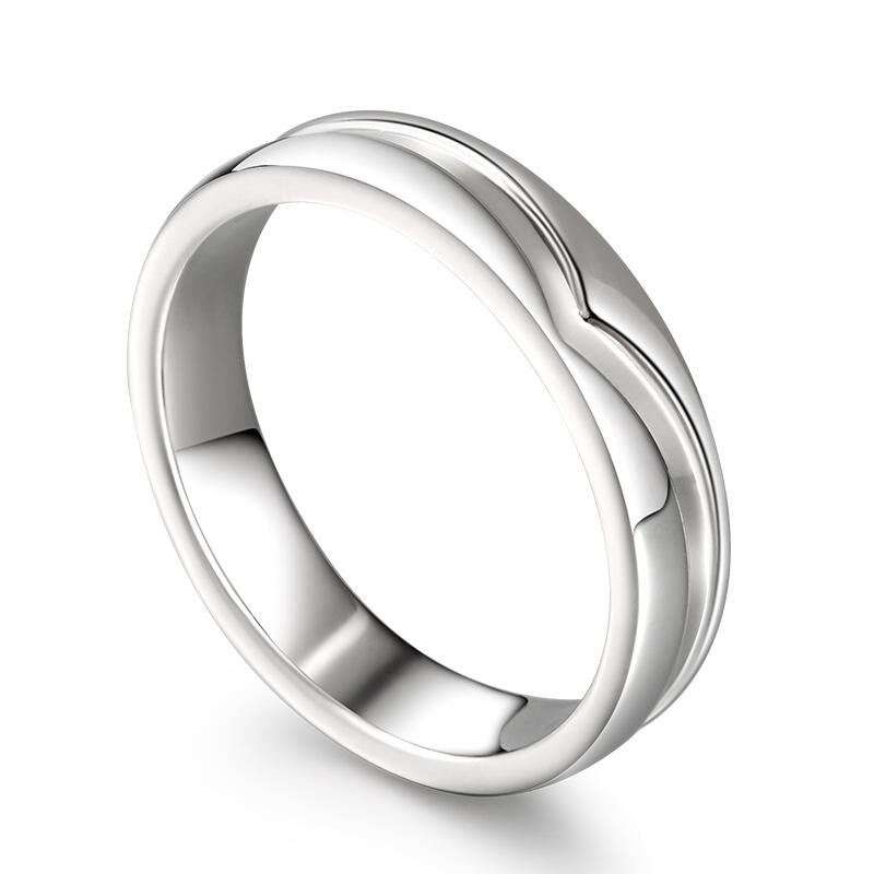 Jeulia "Everlasting Us" Sterling Silver Men's Band