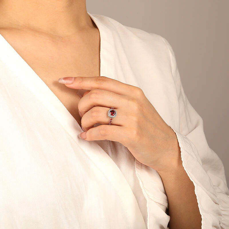 "Promised Happiness" Round Cut Halo Engagement Ring