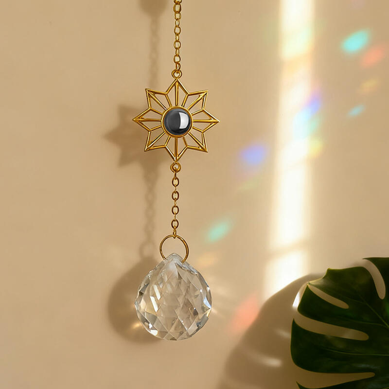 Gepersonaliseerde achtpuntige ster projectiebeeld hangende ornament kerstcadeau voor dierbaren